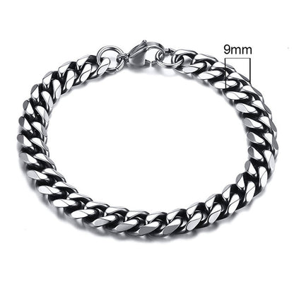 GRACE UNISEX CURB CHAIN BRACELET-.11CM Silver-18cm-Nora Luxe