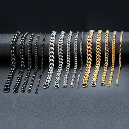 GRACE UNISEX CURB CHAIN BRACELET-.11CM Silver-18cm-Nora Luxe