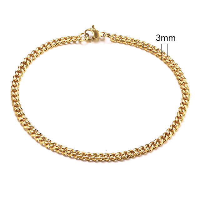 GRACE UNISEX CURB CHAIN BRACELET-.11CM Silver-18cm-Nora Luxe
