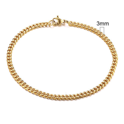 GRACE UNISEX CURB CHAIN BRACELET-.11CM Silver-18cm-Nora Luxe