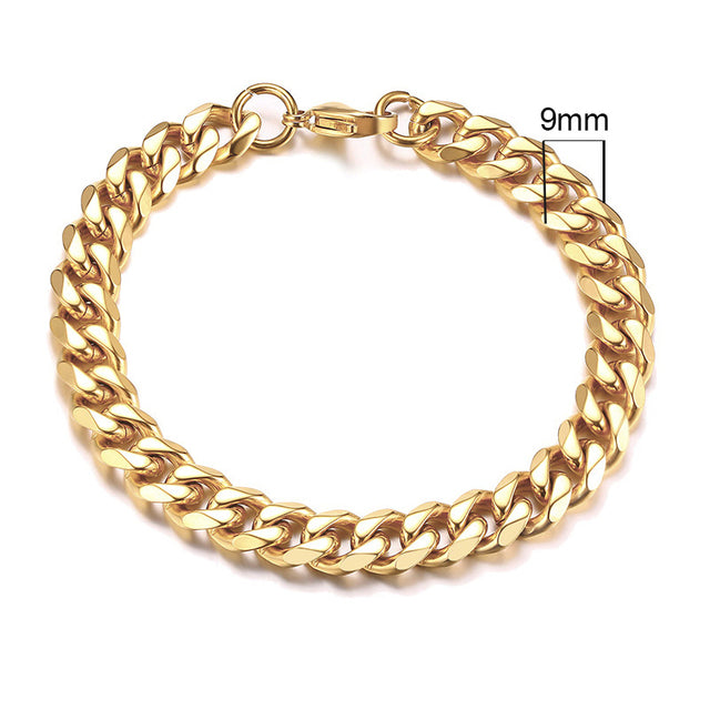GRACE UNISEX CURB CHAIN BRACELET-.11CM Silver-18cm-Nora Luxe
