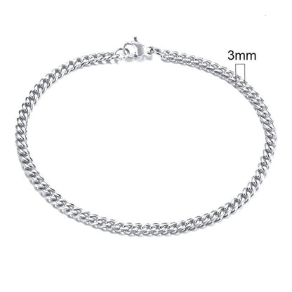 Simple Silver Curb Link Bracelet - Pexav