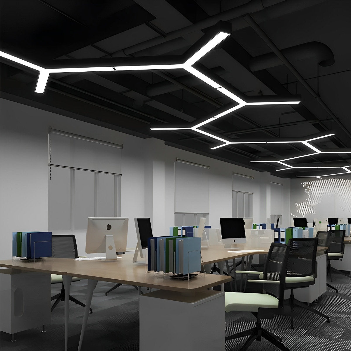 Sleek Contemporary LED Pendant Office Ceiling Light Fixture