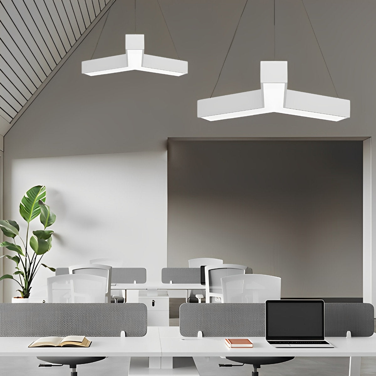 Sleek Contemporary LED Pendant Office Ceiling Light Fixture