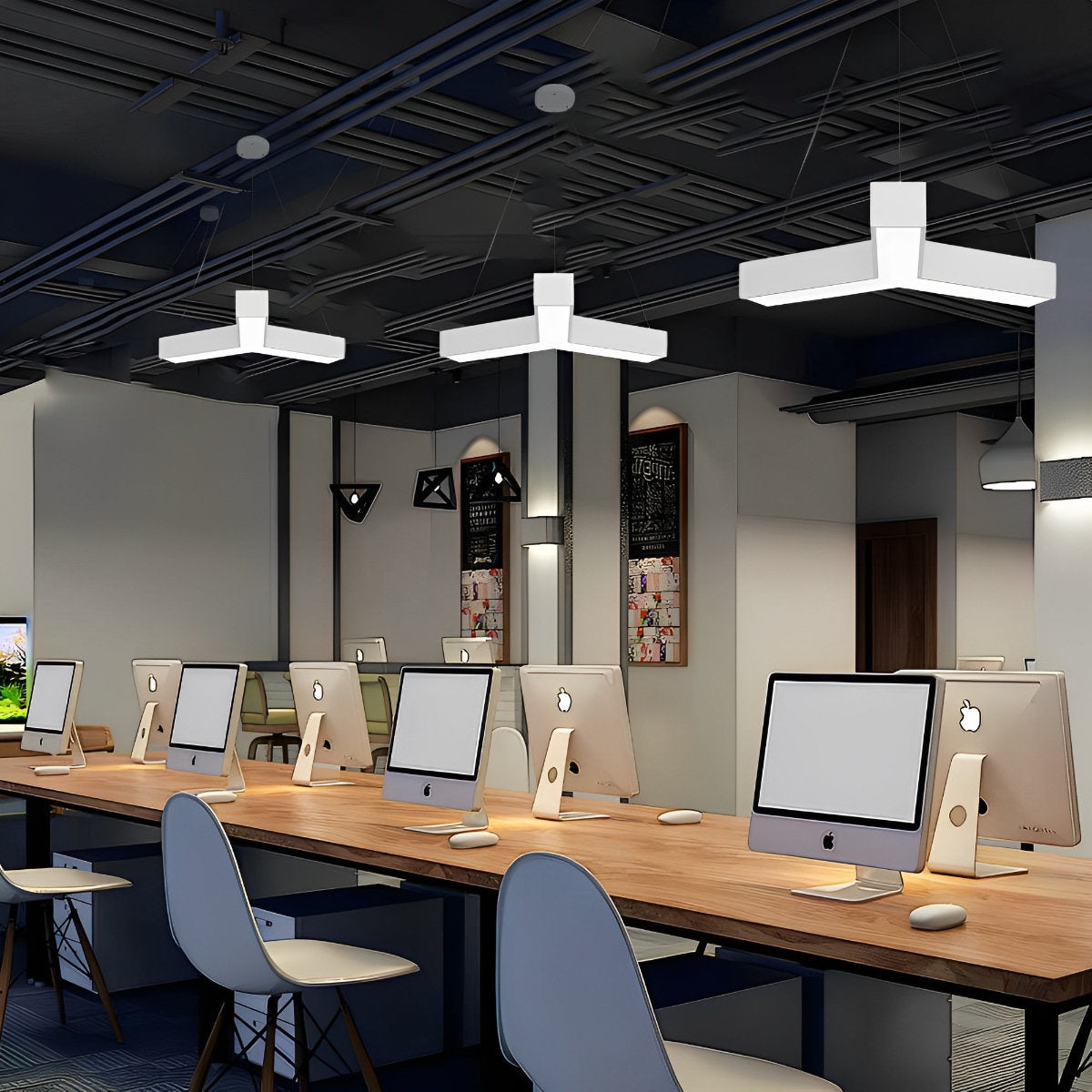 Sleek Contemporary LED Pendant Office Ceiling Light Fixture