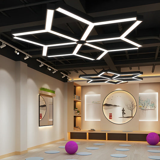 Sleek Contemporary LED Pendant Office Ceiling Light Fixture - Pexav