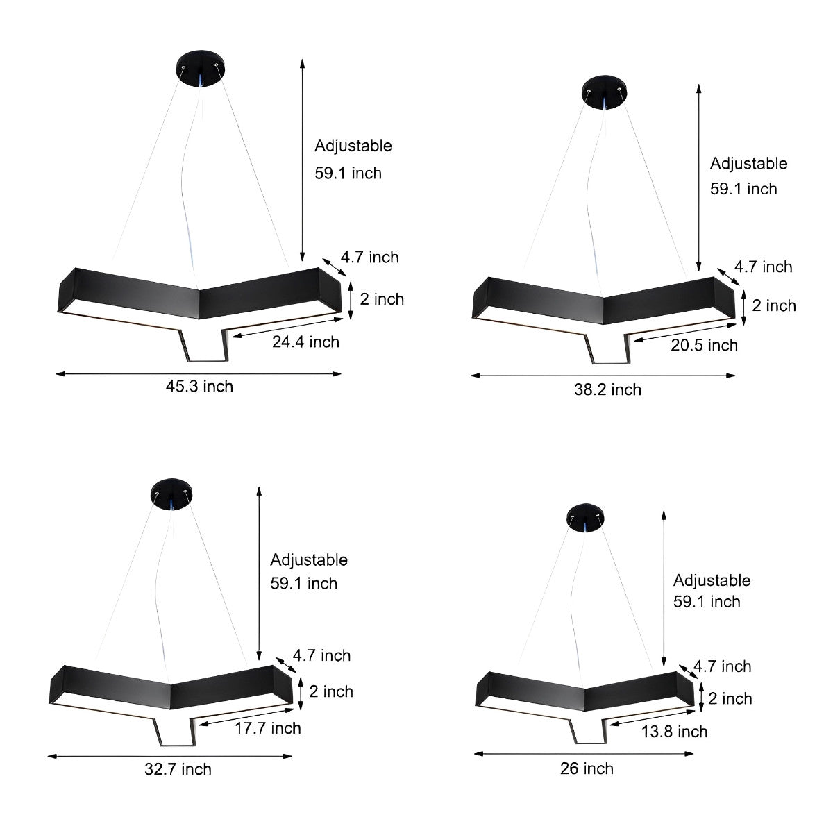 Sleek Contemporary LED Pendant Office Ceiling Light Fixture