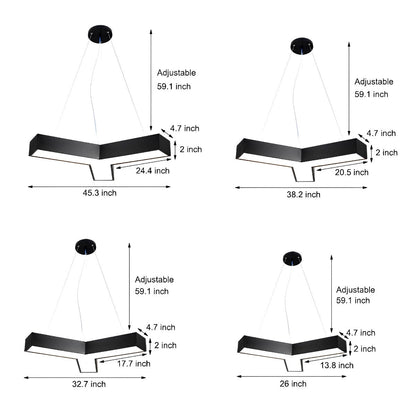 Sleek Contemporary LED Pendant Office Ceiling Light Fixture
