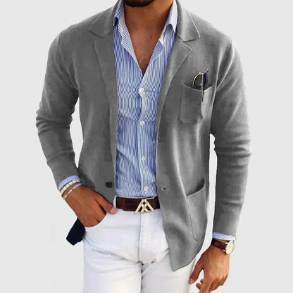 Slim Fit Men's Blazer with Classic Button Pockets