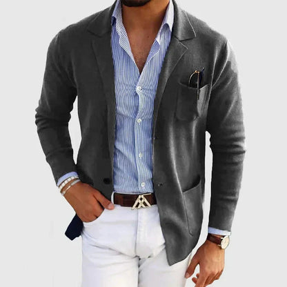 Slim Fit Men's Blazer with Classic Button Pockets