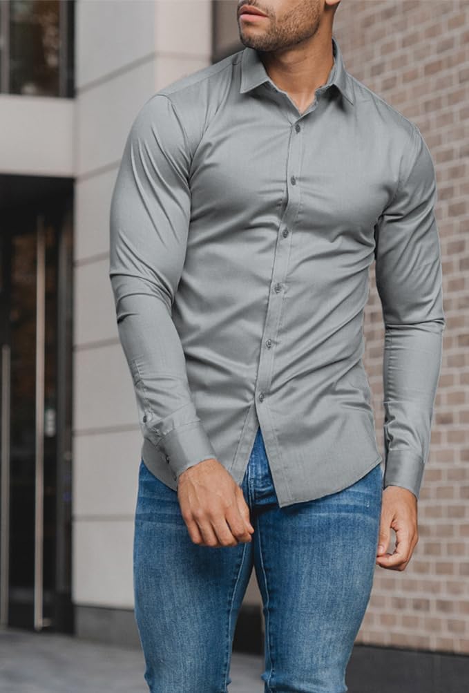 Men's Slim Fit Stretch Dress Shirt
