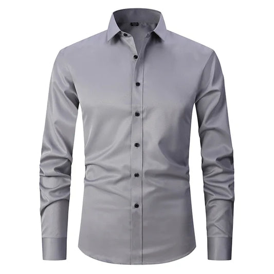 Slim Fit Men's Dress Shirt - Comfortable Office Wear - Pexav