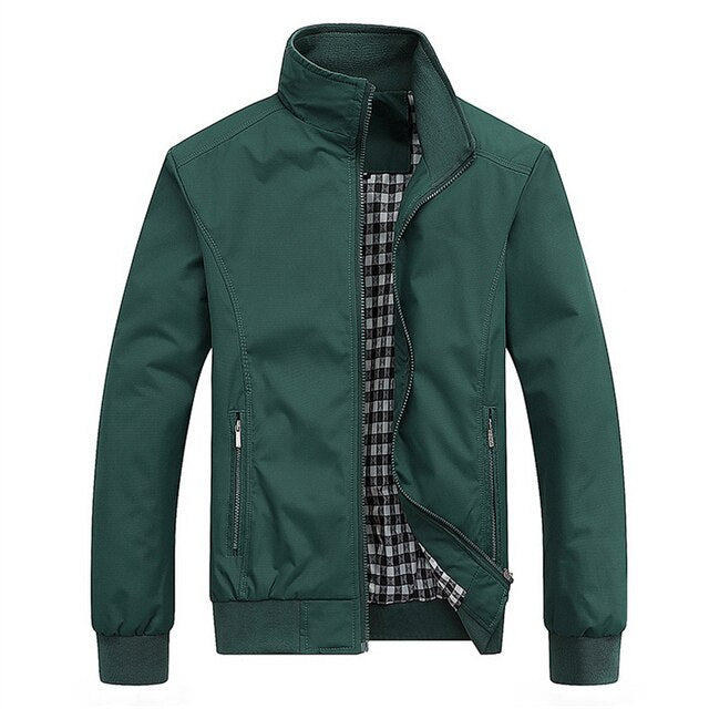 Thin Mens Leather Bomber Jacket