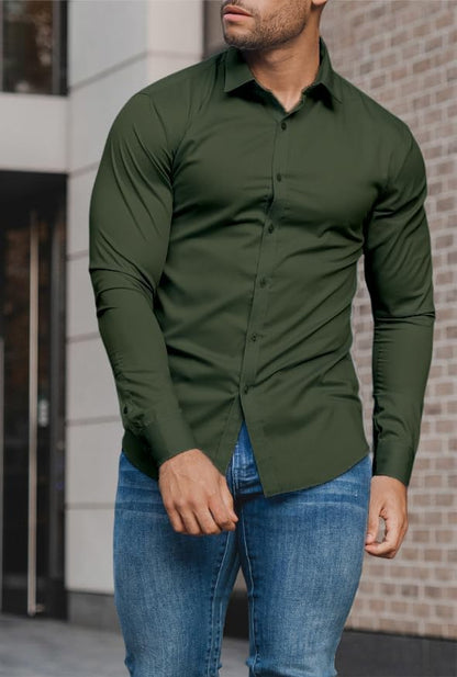 Men's Slim Fit Stretch Dress Shirt