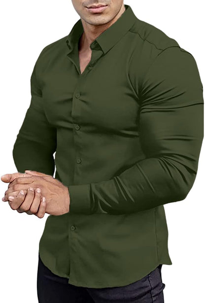 Men's Slim Fit Stretch Dress Shirt