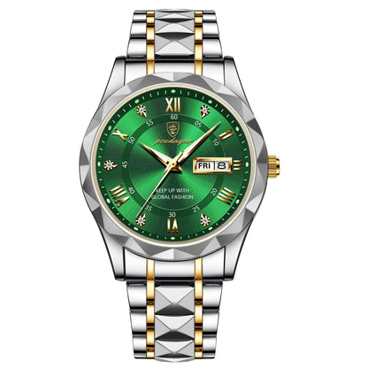 Men's Silver Tone Luminescent Watch
