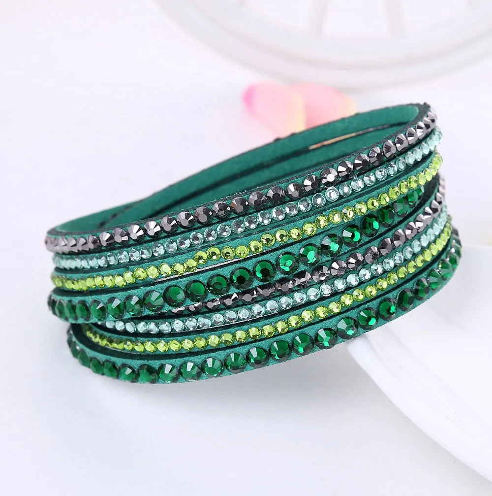 Sparkling Crystal Layered Wrap Bracelet