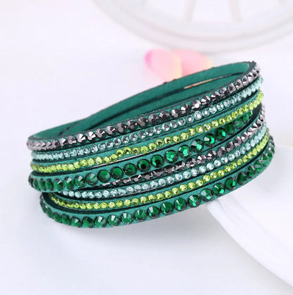 Sparkling Crystal Layered Wrap Bracelet