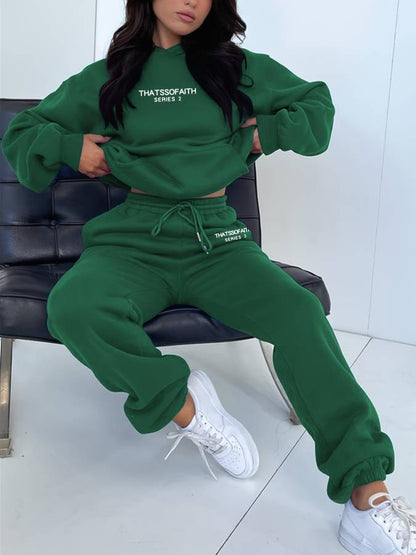 Soft Women's Sweatpants Hoodie Outfit Set