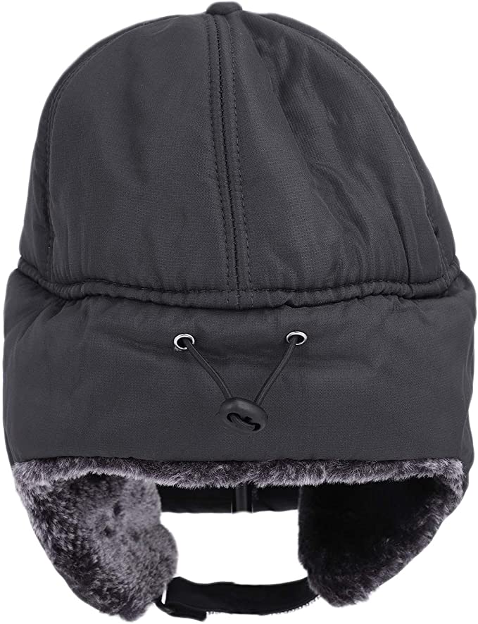 Warm Mens Snow Beanie Hat With Earflaps And Visor