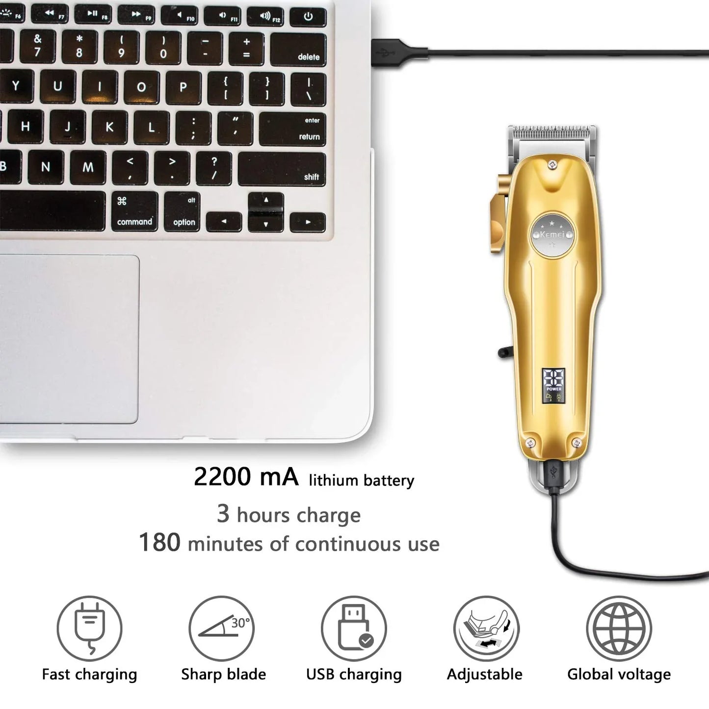 Premium Cordless Mens Hair Trimmer Kit