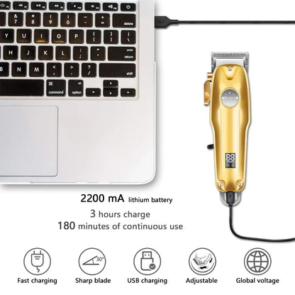 Premium Cordless Mens Hair Trimmer Kit