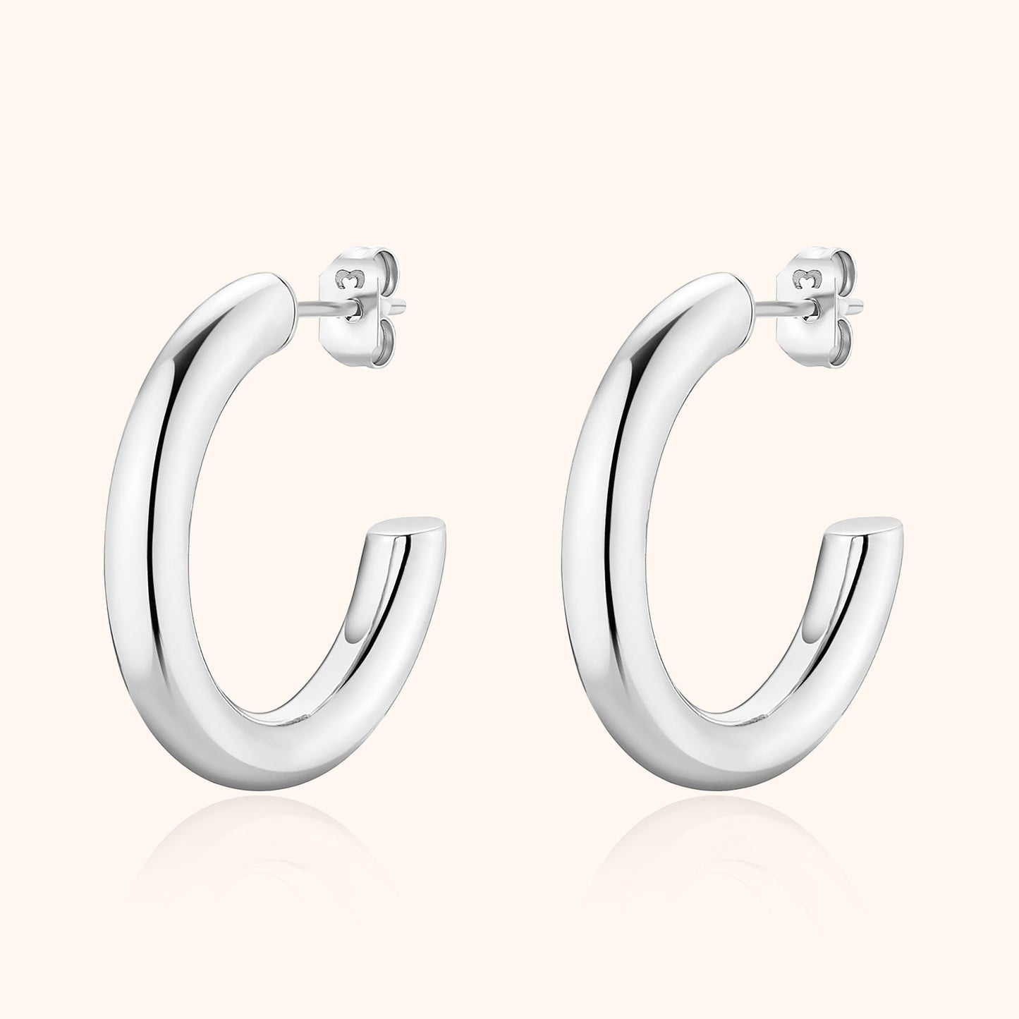 Half-Round Earrings - Elodie-Silver-Nora Luxe