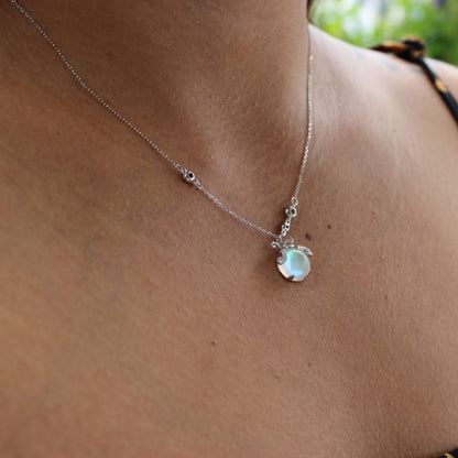 Sparkling Moonstone Silver Chain Necklace