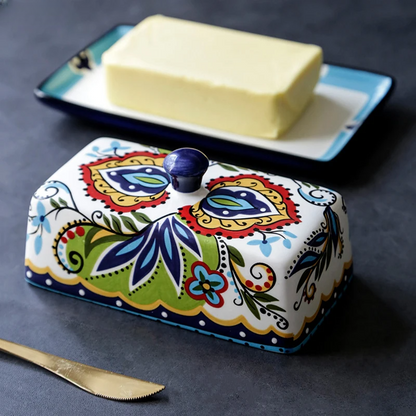 Colorful Ceramic Butter Dish in Italian Style - Pexav
