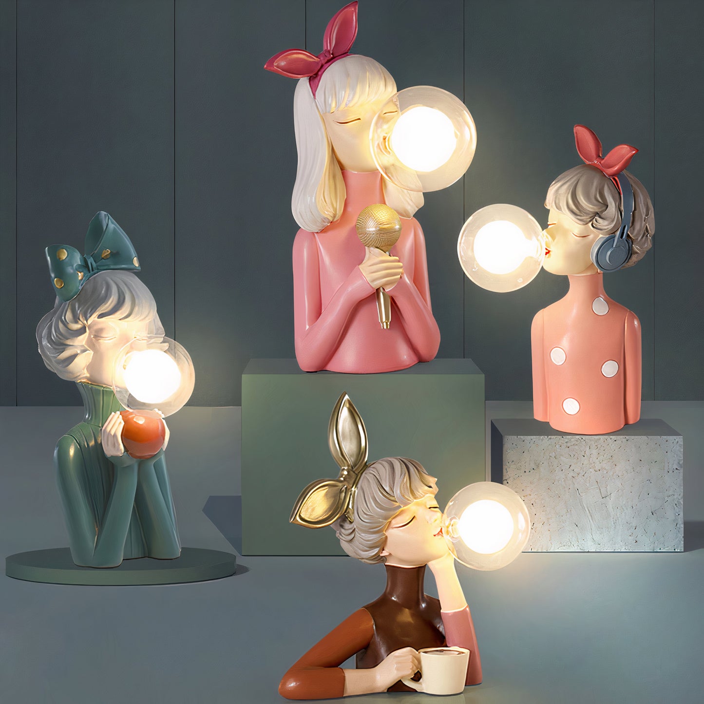 Handmade Table Lamp - CraftGlow-4 Sisters Complete Set-Nora Luxe