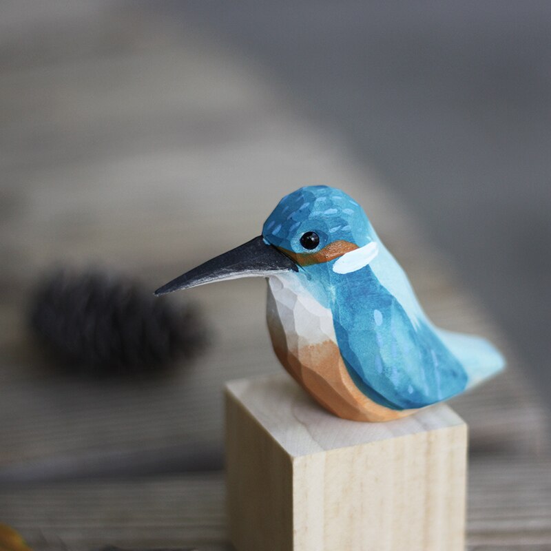 Handmade Wooden Birds - AuriBirds-Kingfisher-Nora Luxe