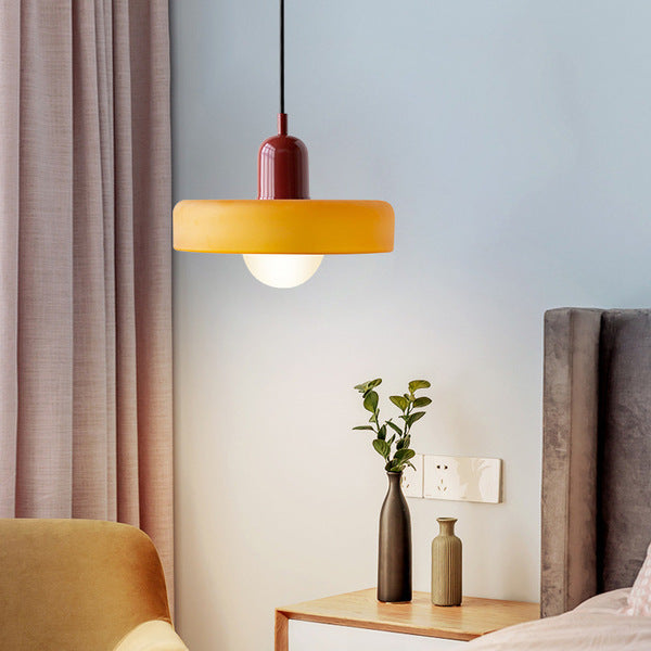 Hanging Lamp of Colored Glass - BauLume-Green-Red-9.8 × 7.1 inches-Nora Luxe