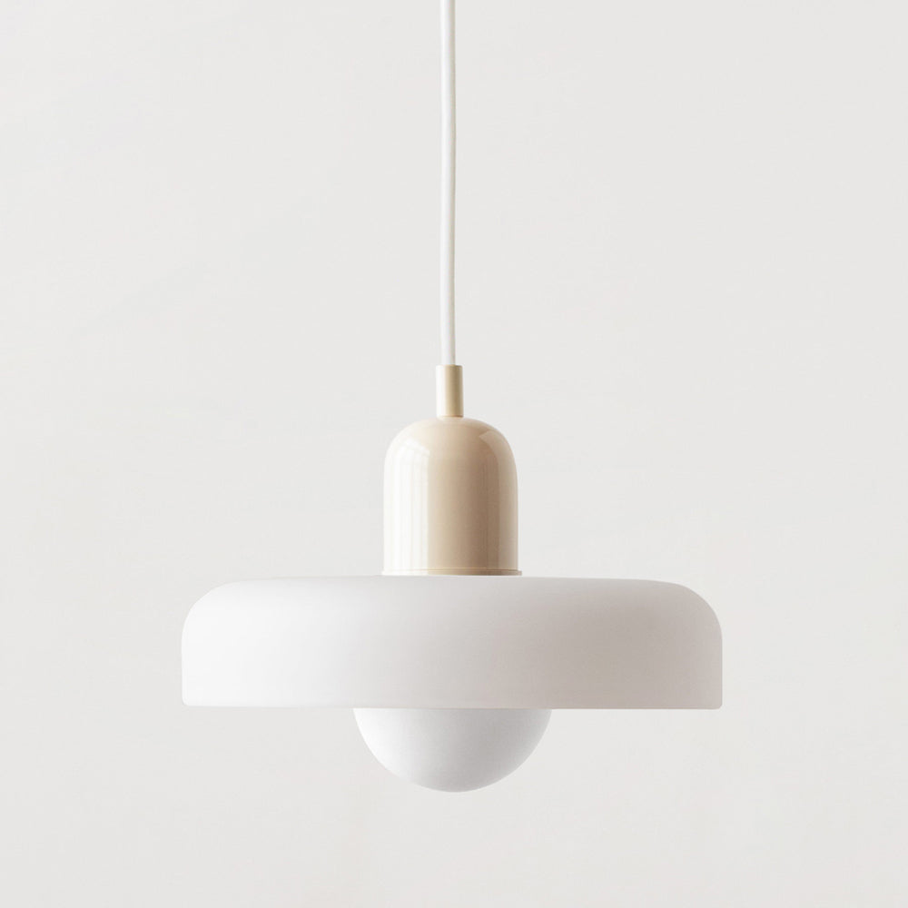 Hanging Lamp of Colored Glass - BauLume-White-Beige-9.8 × 7.1 inches-Nora Luxe