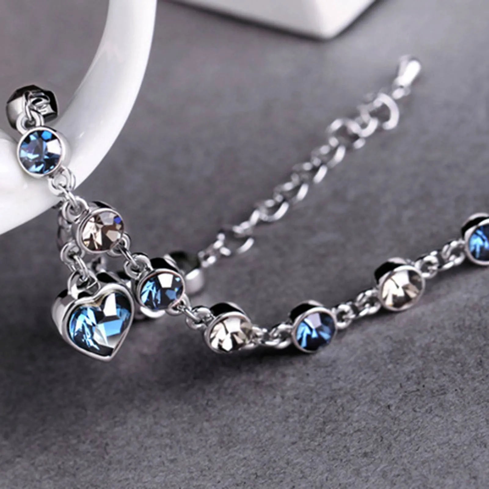 Heart of the Ocean Crystal Bracelet-Nora Luxe