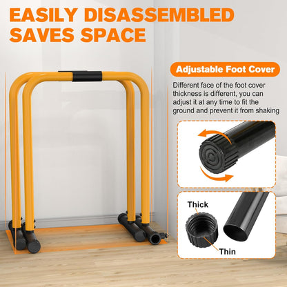 Heavy Dip Station & Push-up Stand for Home Fitness-Black-Nora Luxe