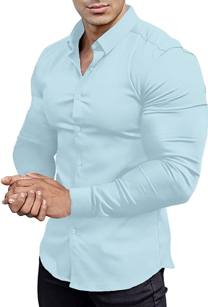 Men's Slim Fit Stretch Dress Shirt