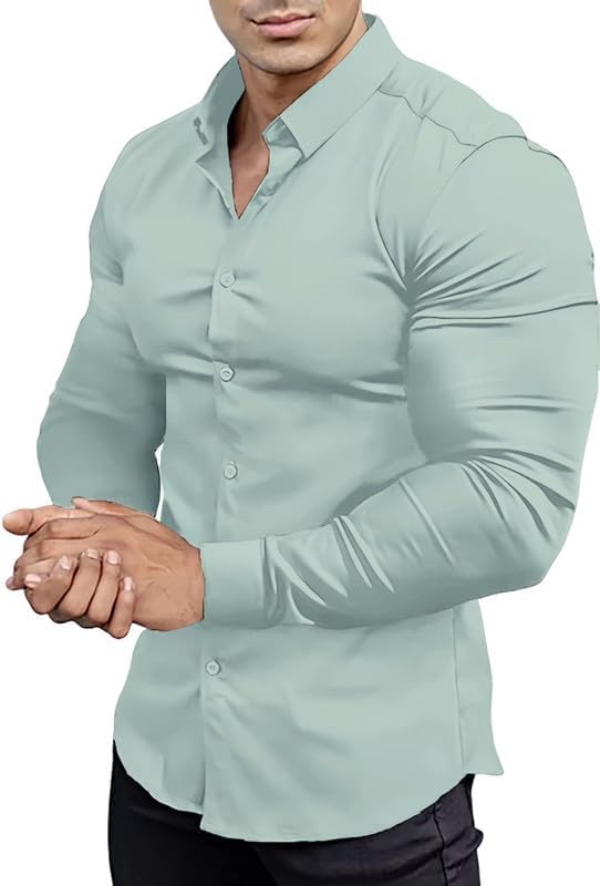 Men's Slim Fit Stretch Dress Shirt