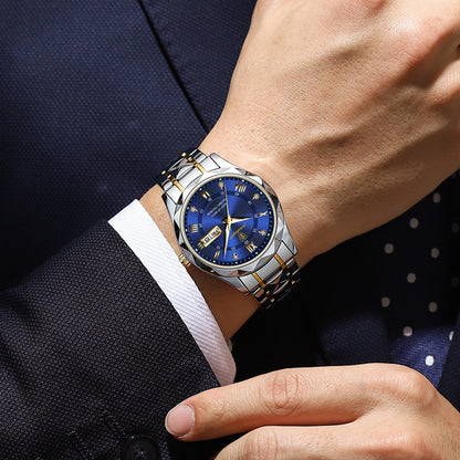 Men's Silver Tone Luminescent Watch