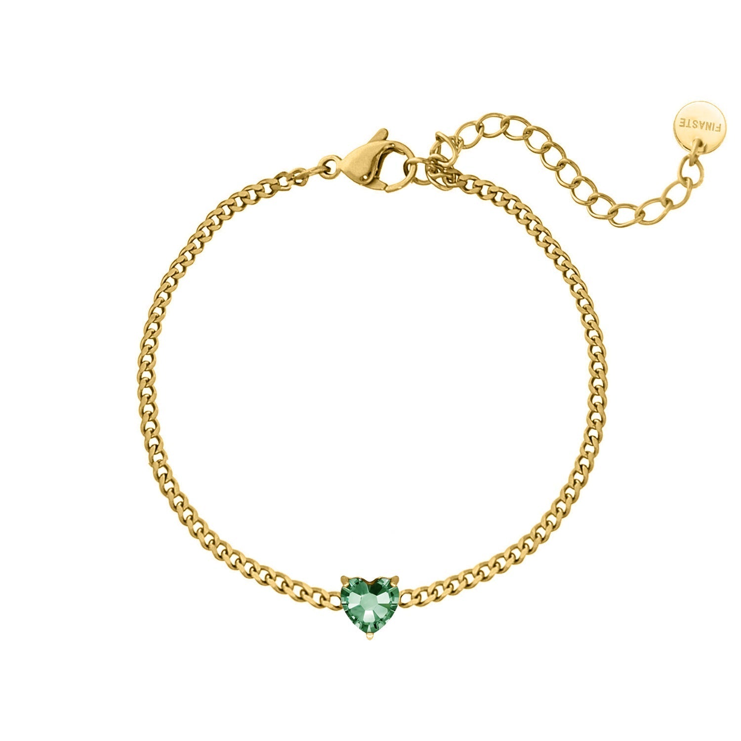 Sparkling Gemstone Heart Charm Bracelet - Pexav