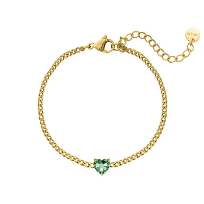 Sparkling Gemstone Heart Charm Bracelet - Pexav