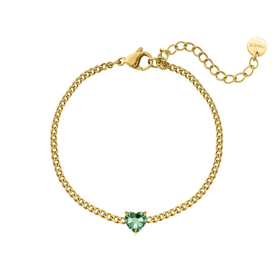 Sparkling Gemstone Heart Charm Bracelet - Pexav