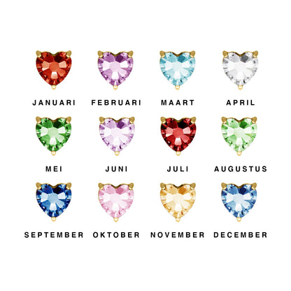 Sparkling Gemstone Heart Charm Bracelet