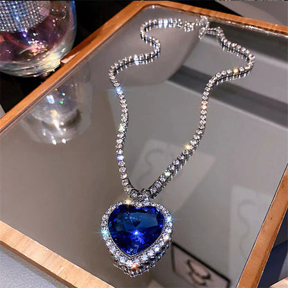 Sparkling Silver Love Pendant Necklace - Pexav