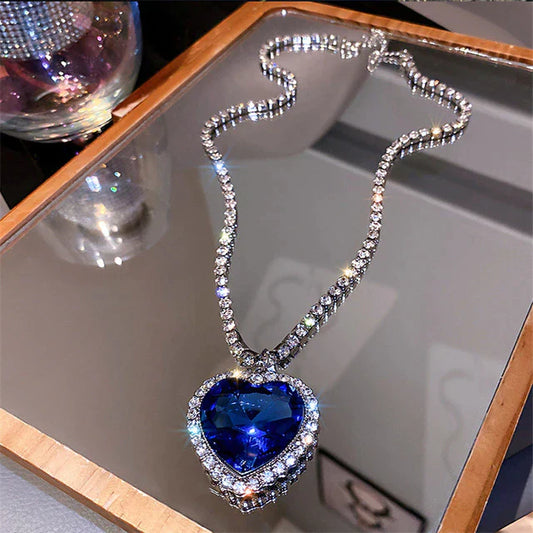 Sparkling Silver Love Pendant Necklace - Pexav