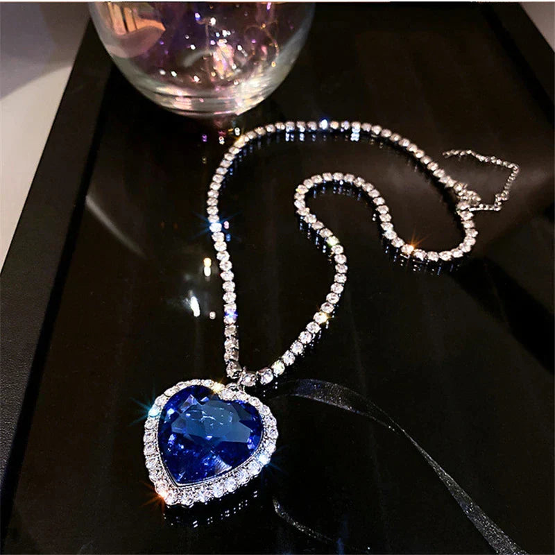 Sparkling Silver Love Pendant Necklace