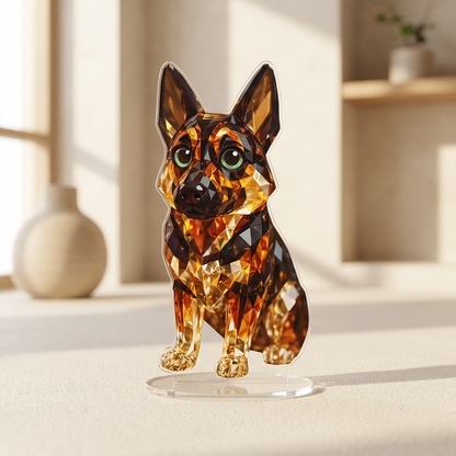 Sparkling Dog Crystal Statue – Elegant Home Decor - Pexav
