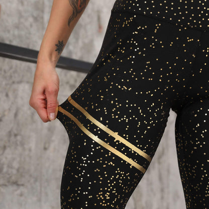 High Waist Sport Legging - Lilac-Black / Gold-S-Nora Luxe