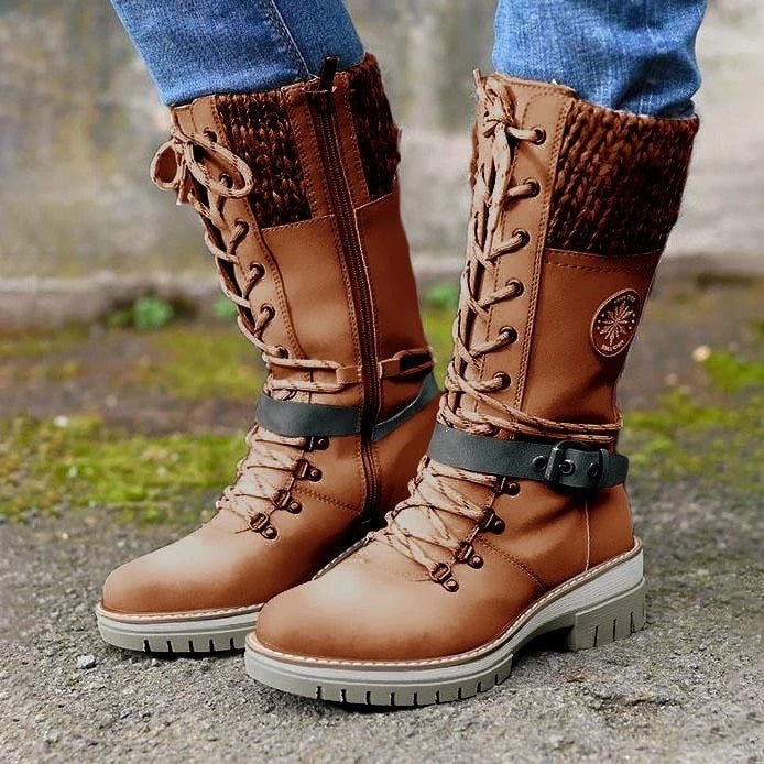 High Women's Boots with Orthopedic Sole - Amelia-White-3.0-Nora Luxe