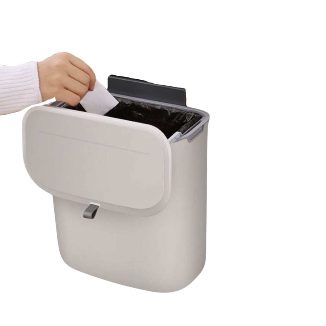 Slim Kitchen Trash Can with Odor Control Lid - Pexav