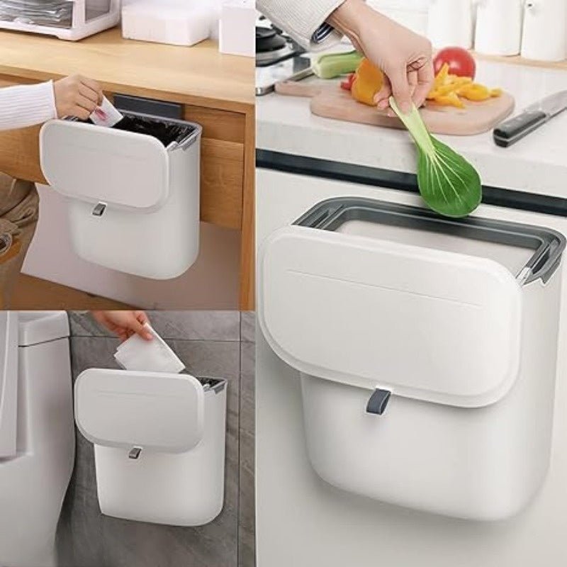 Slim Kitchen Trash Can with Odor Control Lid